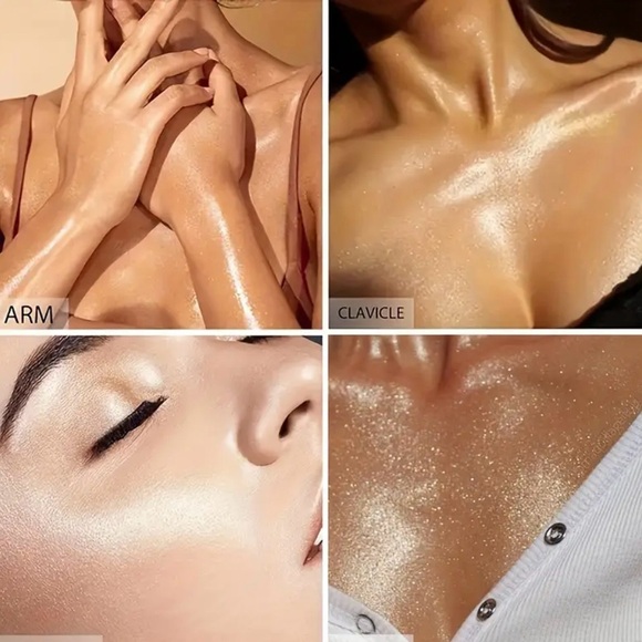 Glamorous Shimmer Nude Pink Glitter Highlight Powder Spray – Face, Body & Hair - Picture 2 of 3